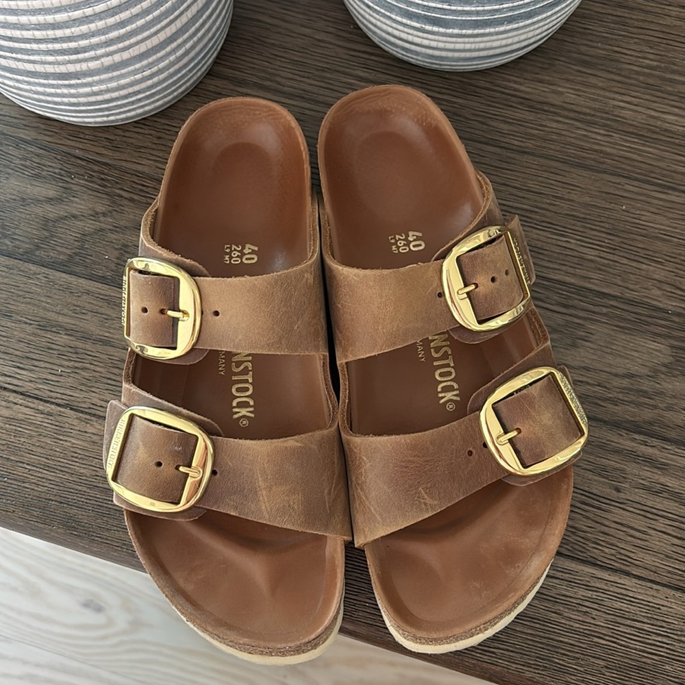 Birkenstock Arizona Big Buckle Sandal Tan Size 40